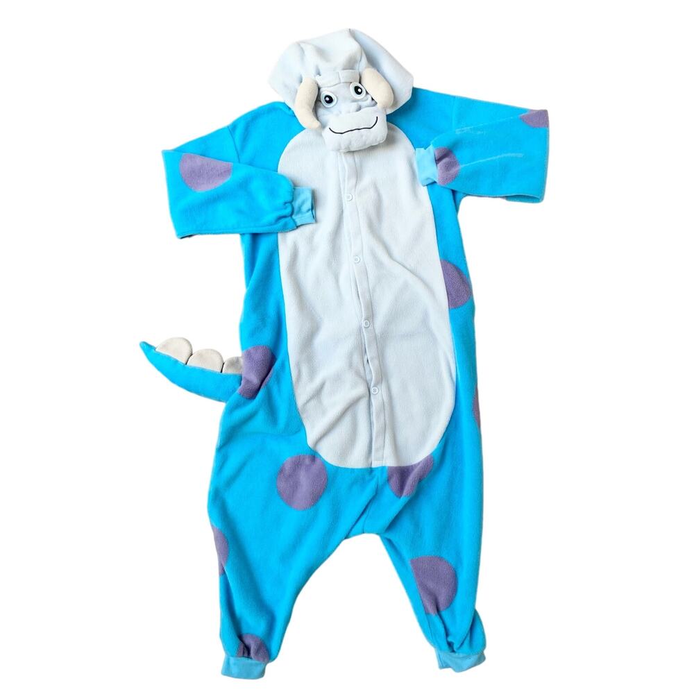 Disney Pixar Monsters Inc Sulley Adult Costume Pajamas Tail Buttonup Plush Small - Picture 2 of 12